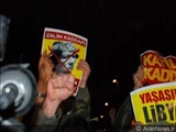 İstanbulda Qəddafi zülmünə etiraz edildi 