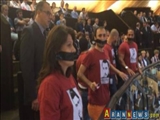  AŞPA-da İlham Əliyevin çıxışı zamanı etiraz aksiyası keçirildi