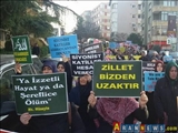 İstanbulda Azərbaycan səfirliyinin qarşısında etiraz aksiyası keçirilib + Foto