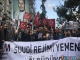 İstanbulda Yəmənə görə Səudiyyəyə qarşı etiraz aksiyası keçirilib (FOTO